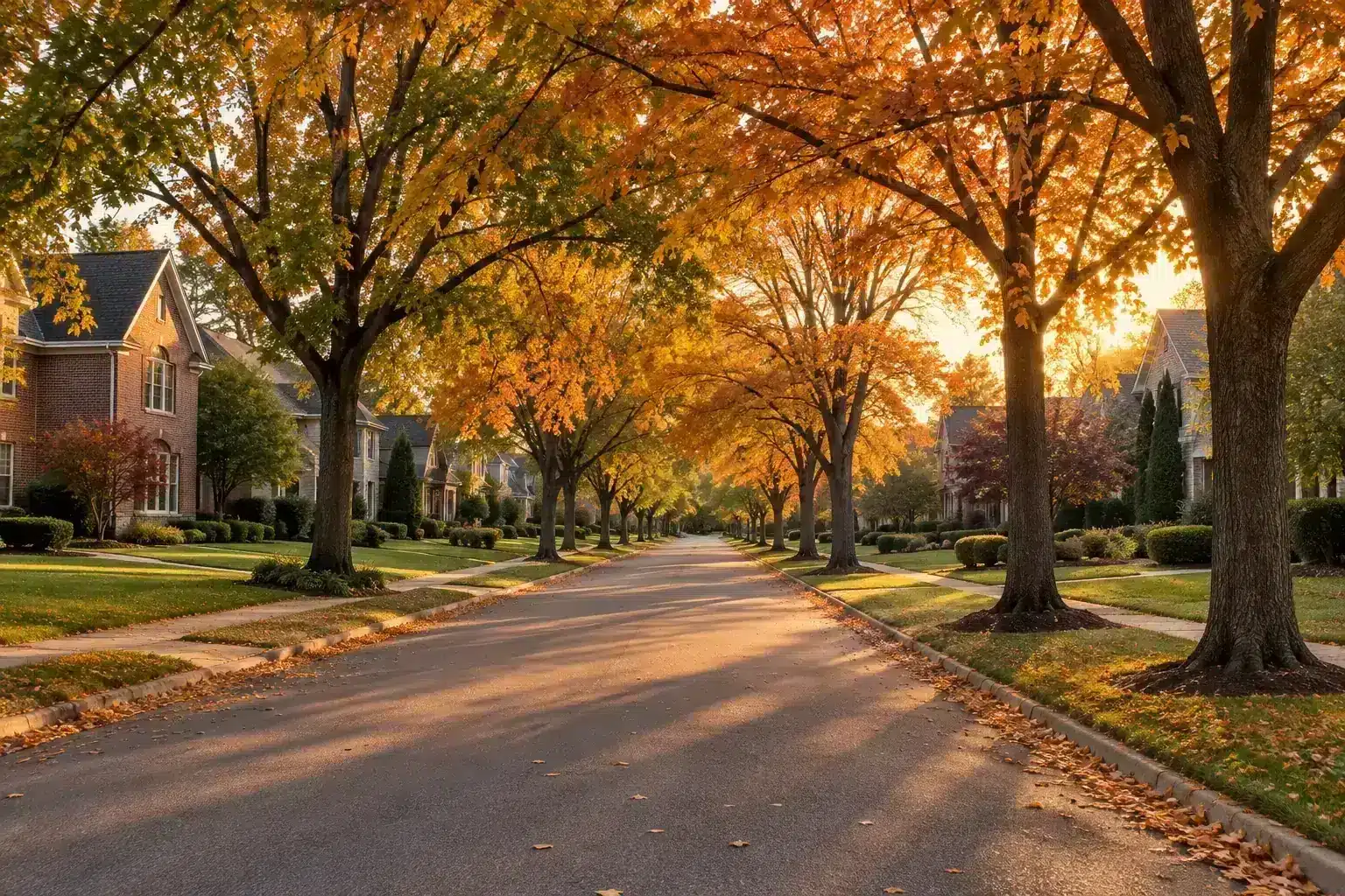 Tree-lined residential street