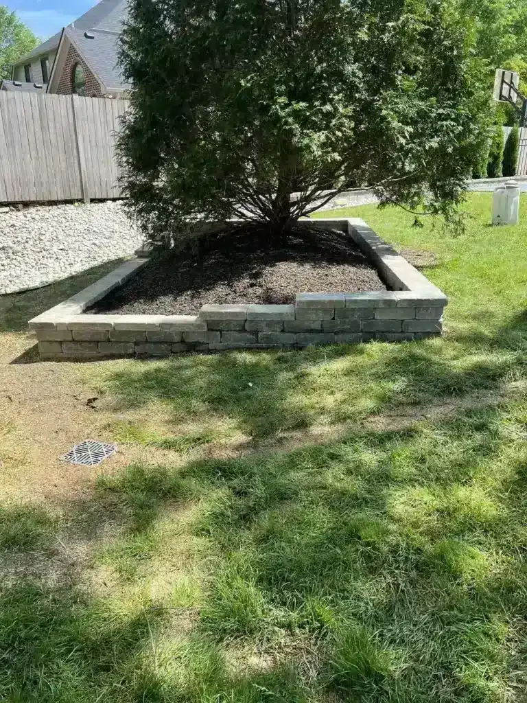 Raised bed weeded and mulched in Carmel, IN
