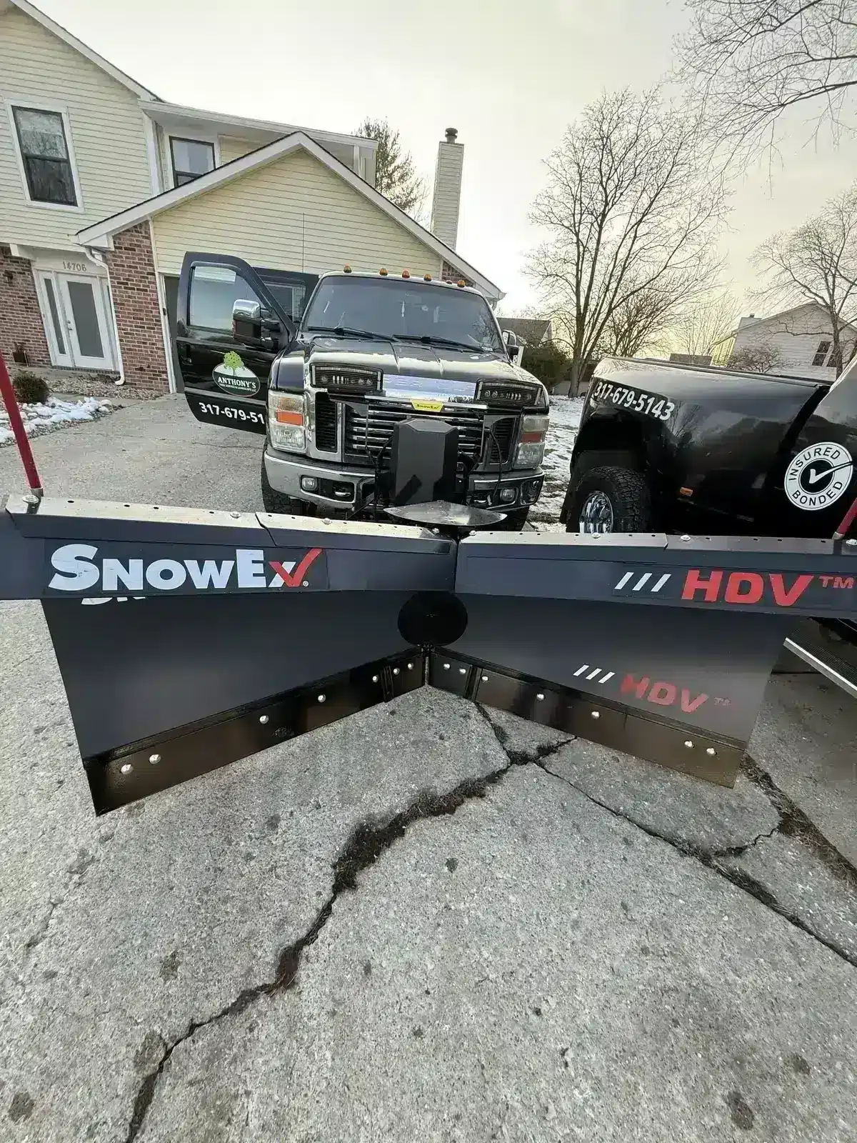 Plow blade on the Anthony's truck in Carmel, IN