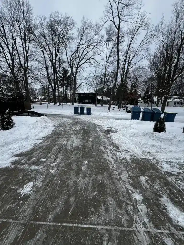 Commercial lot plowed before opening in Carmel, IN